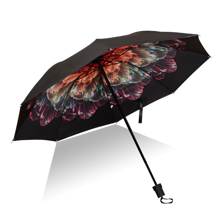 Fashion Vinyl Sunscreen Folding Sun Umbrella