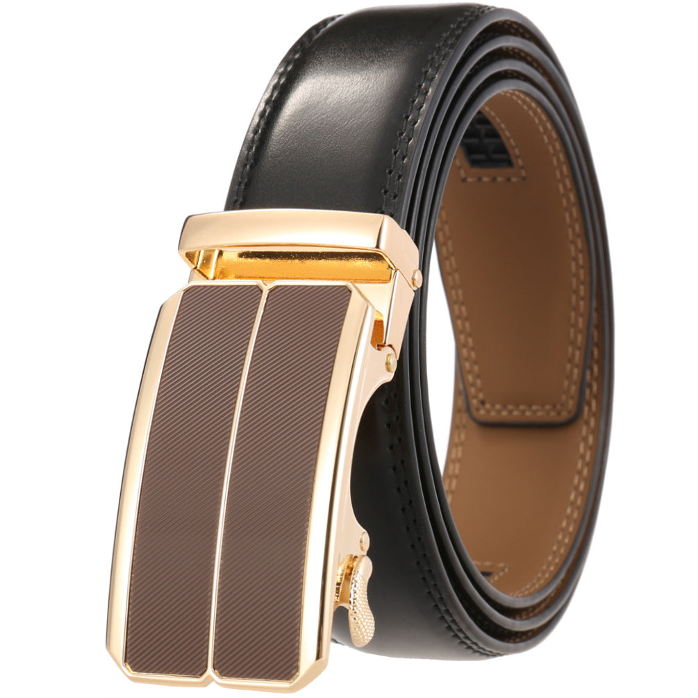 Zinc Alloy Automatic Buckle Two-layer Cowhide Business Belt
