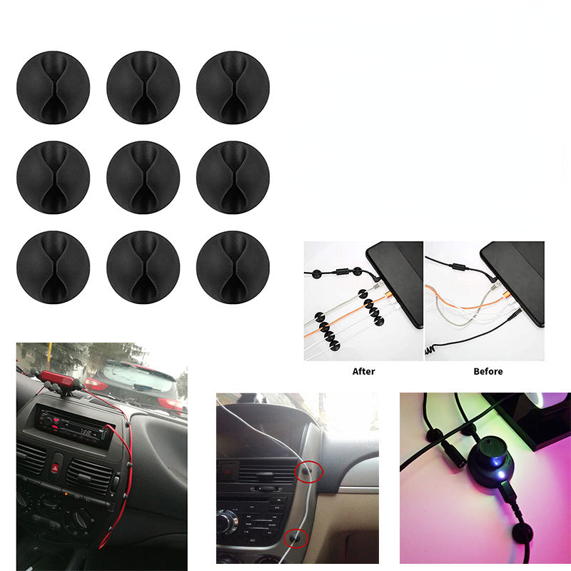 High Quality Car Wire Tie Clip Fixer Organizer Black Colo