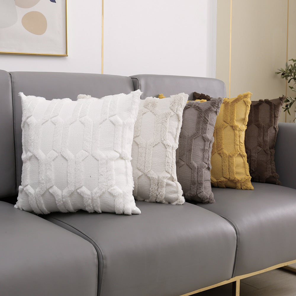 Classic Cover Plush Embroidered Lumbar Pillow Sofa Cushion Trend