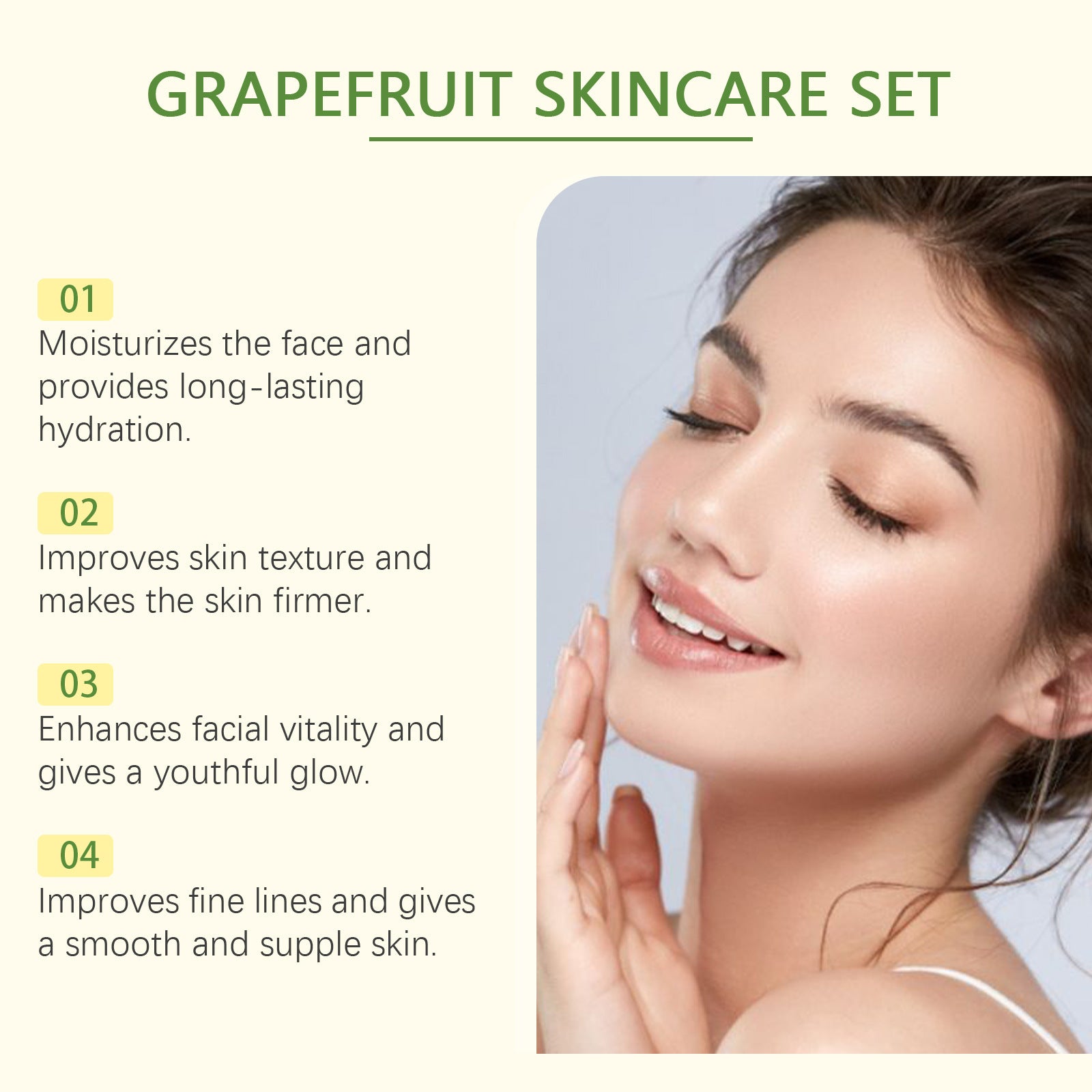 Grapefruit Gift Suit Daily Facial Moisturizing Tonic Lotion Cream Skin Care