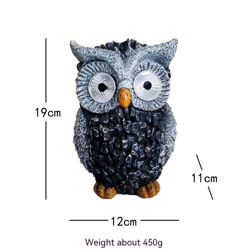 Solar Resin Owl Decorative Products LED Lights Creative Outdoor Courtyard Decoration Gifts