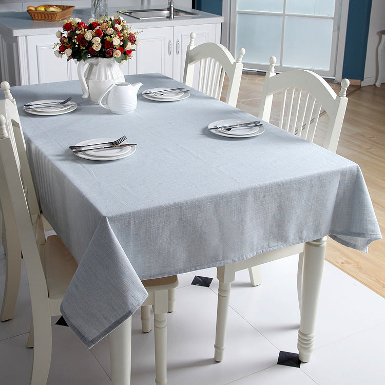 Simple Yarn-dyed Cotton Linen Tablecloth