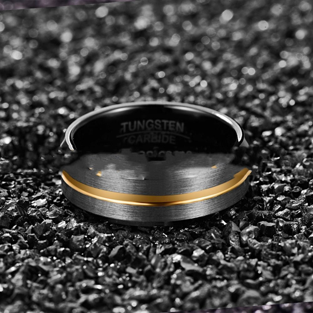 Bague en Tungstène pour Homme Surface Givrée