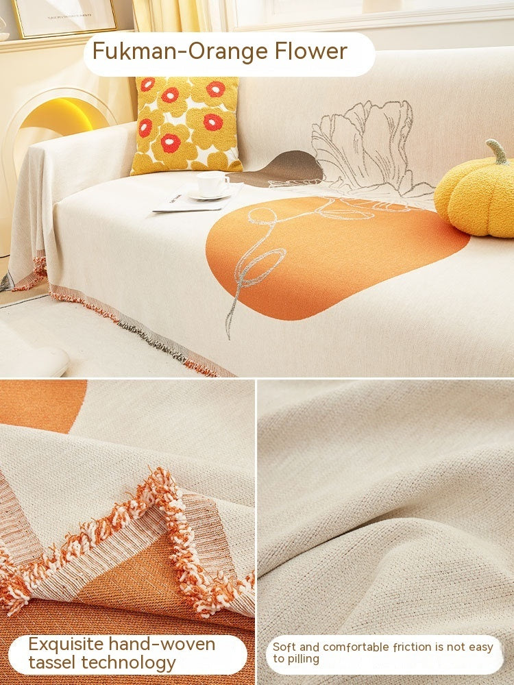 Sofa Slipcover All-inclusive Chenille Anti-scratching Anti-Gray