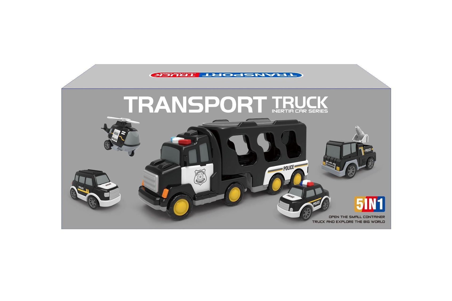 Children's Double Storage Transport Vehicle Inertia Engineering Team Music Toy Car