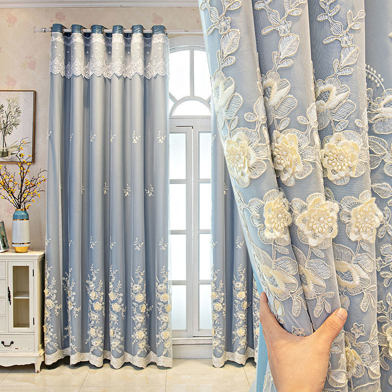 Curtain Yarn Integrated Bedroom Shading Household Double Open Finished Set