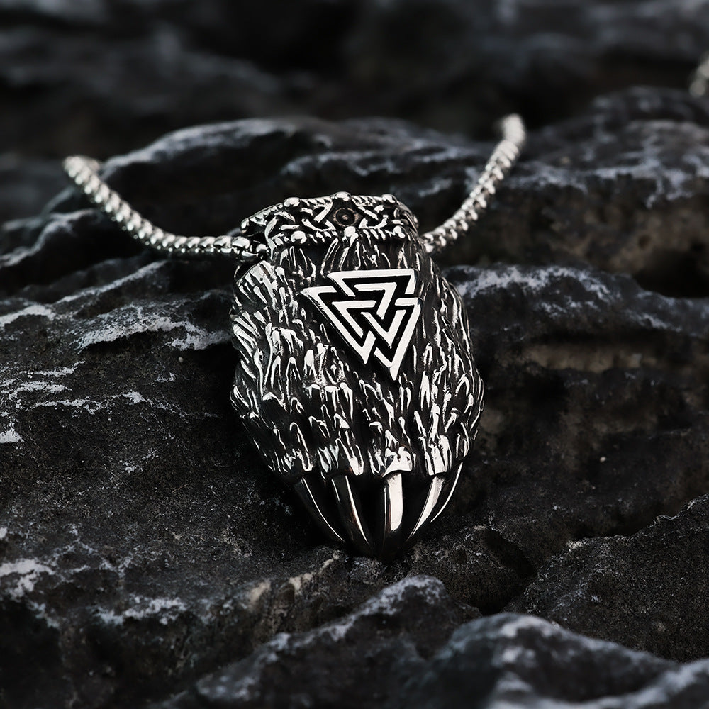 Vintage Men's Stainless Steel Ornament Titanium Steel Pendant Necklace