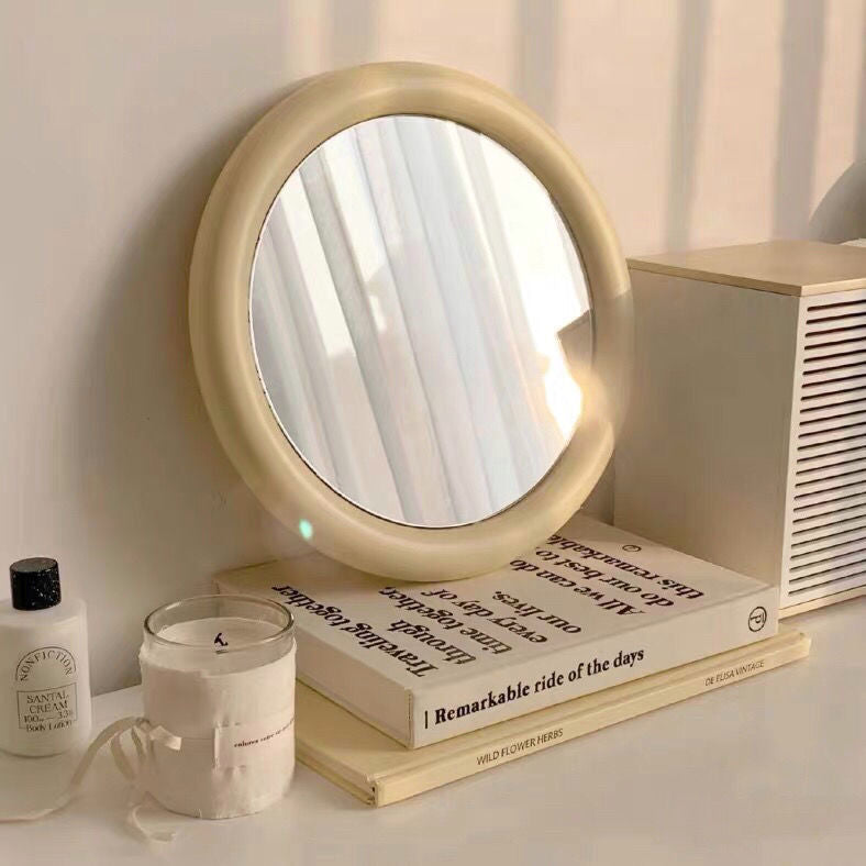 Miroir Rétro Miroir Maquillage Ornements Décoratifs Fille Cœur Bois Ins Miroir Suspendu