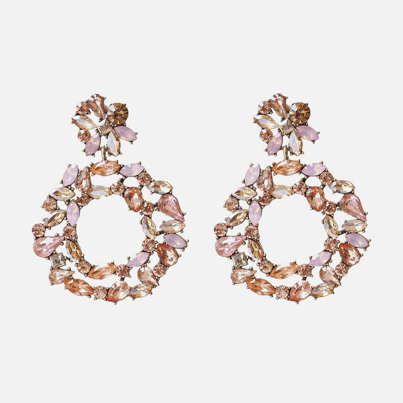 Retro European And American Big Brand Exaggerated Circle Earrings