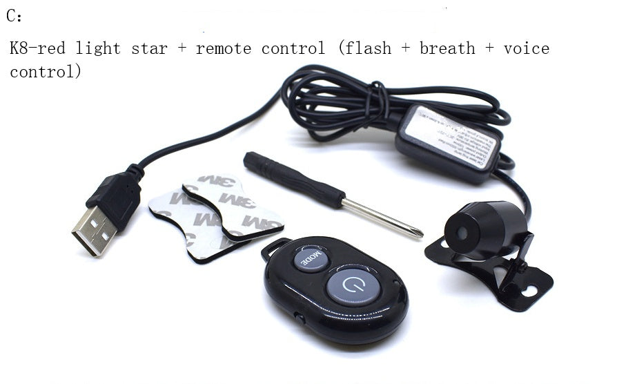 Car interior modification car ceiling lamp armrest box starry meteor lamp starry projection spotlight