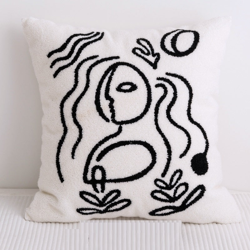 Cotton Living Room Sofa Pillow Abstract Pillowcase