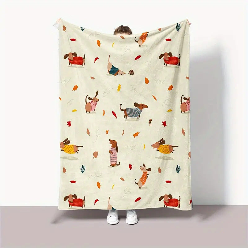 Dachshund Blanket Flannel Square Cover Blanket