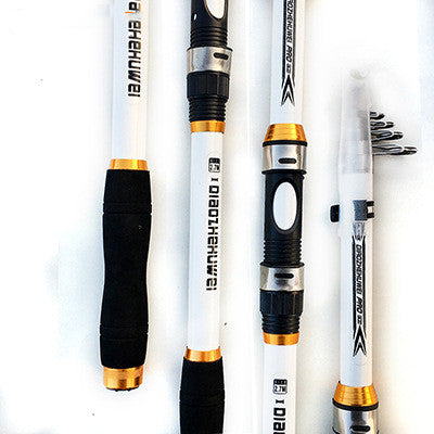 White Spinning Fishing Rod Carbon Fiber Telescopic Fish Rods