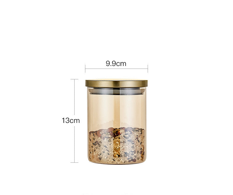 Glass Large Airtight Jar With Lid Moisture-proof Storage Tank Sugar Bowl Tea Can Grain Storage Tank
