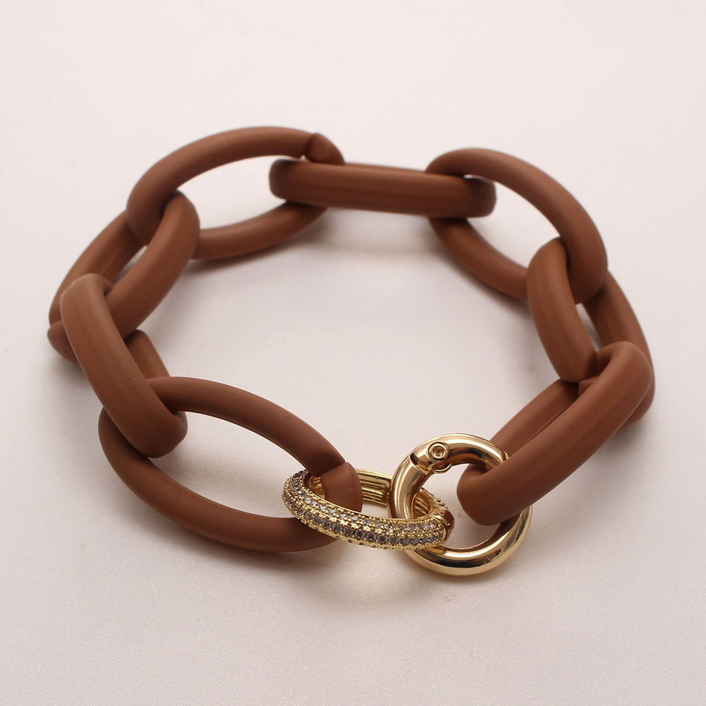Fashion Resin Geometric Panel Acrylic Micropaved Zircon Bracelet