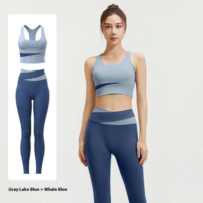 High Waist Belly Contracting Yoga Clothes Shockproof Yoga Fitness Yoga Wear Suit