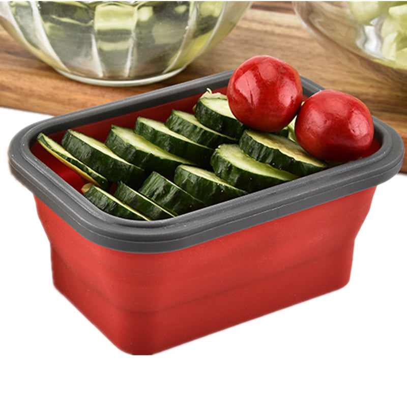 Square Silicone Folding Lunch Refrigerator Storage Box