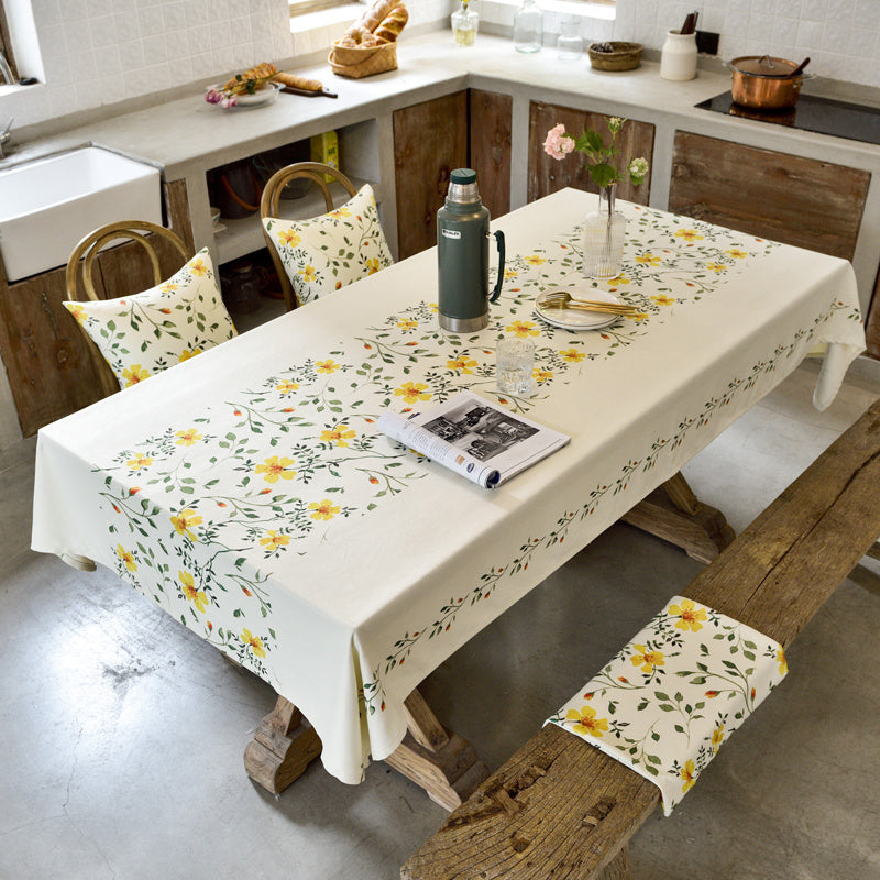 Coffee Table Rectangular Light Luxury High-end Fabric Tablecloth
