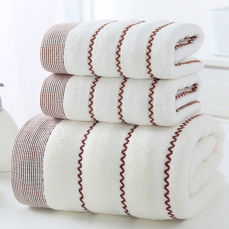 Towel 32-strand Pure Cotton Bath Towel Water Ripple Suit