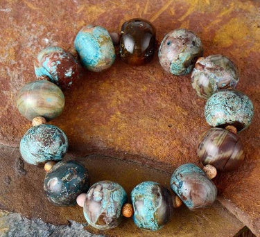 Natural stone woven bracelet