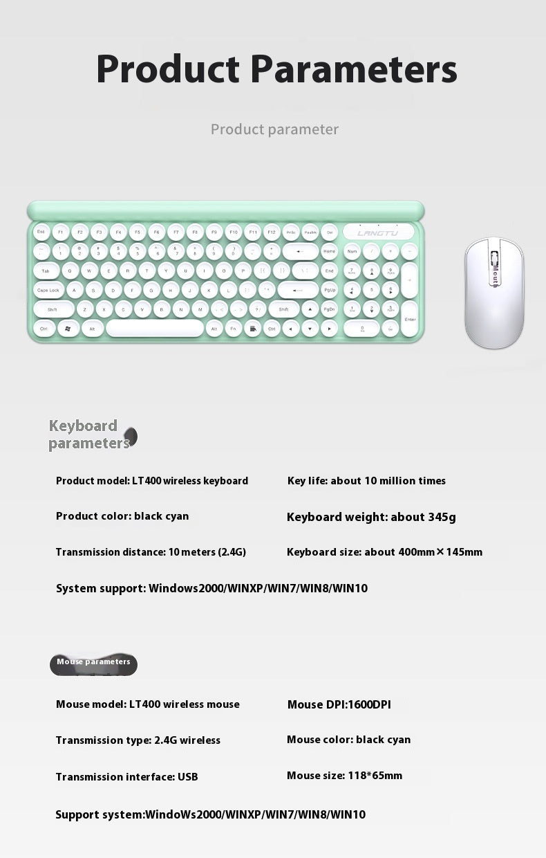 Lt500 Computer Wireless Keyboard And Mouse Set