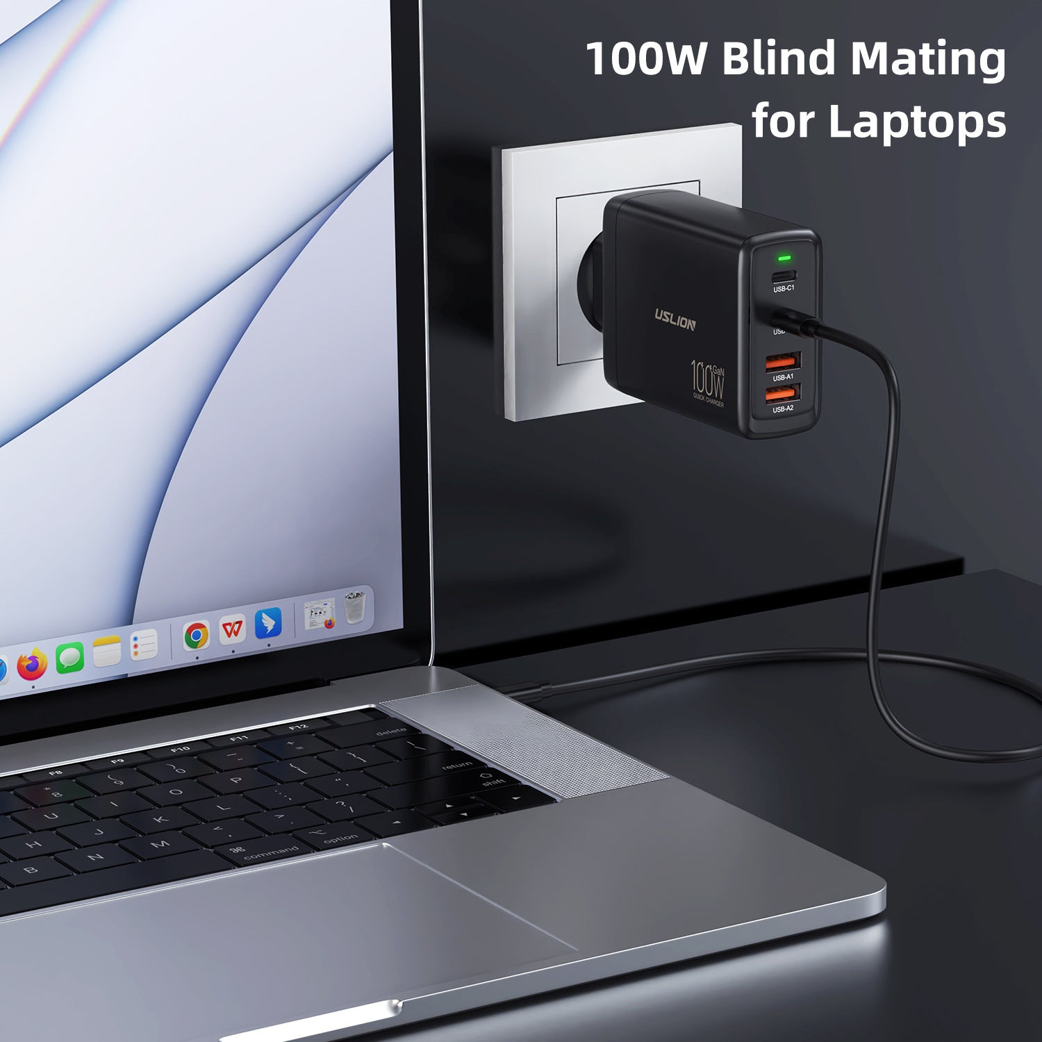 Chargeur à charge rapide 4 ports en nitrure de gallium 100 W
