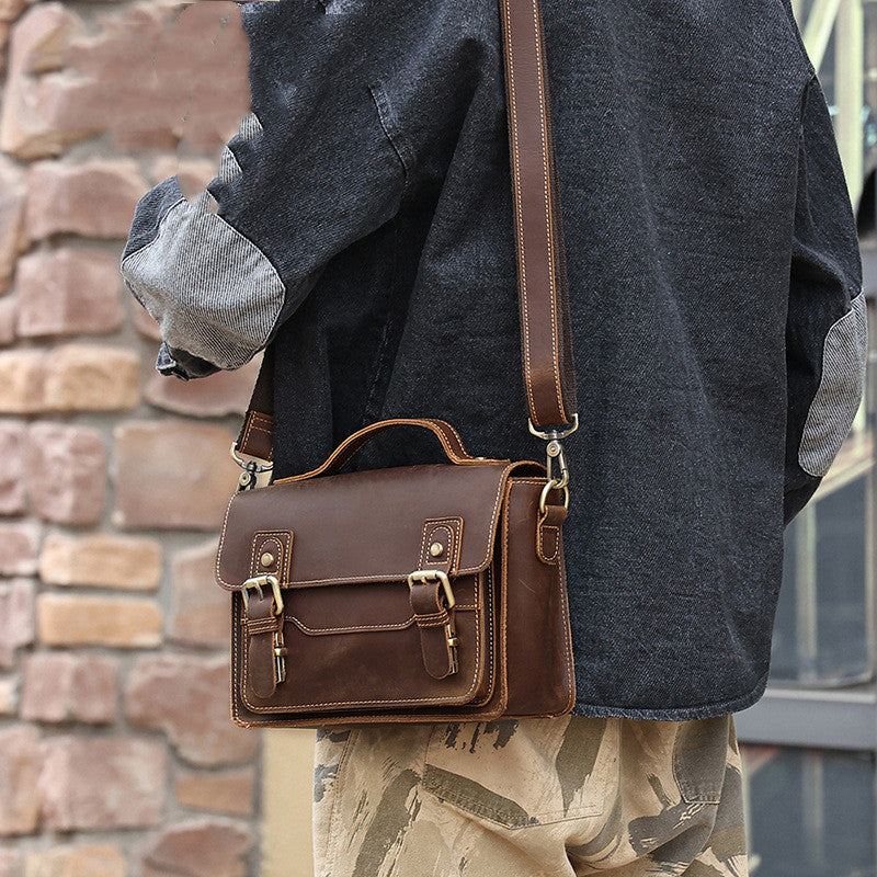 Crazy Horse Leather Casual Retro Shoulder Bag