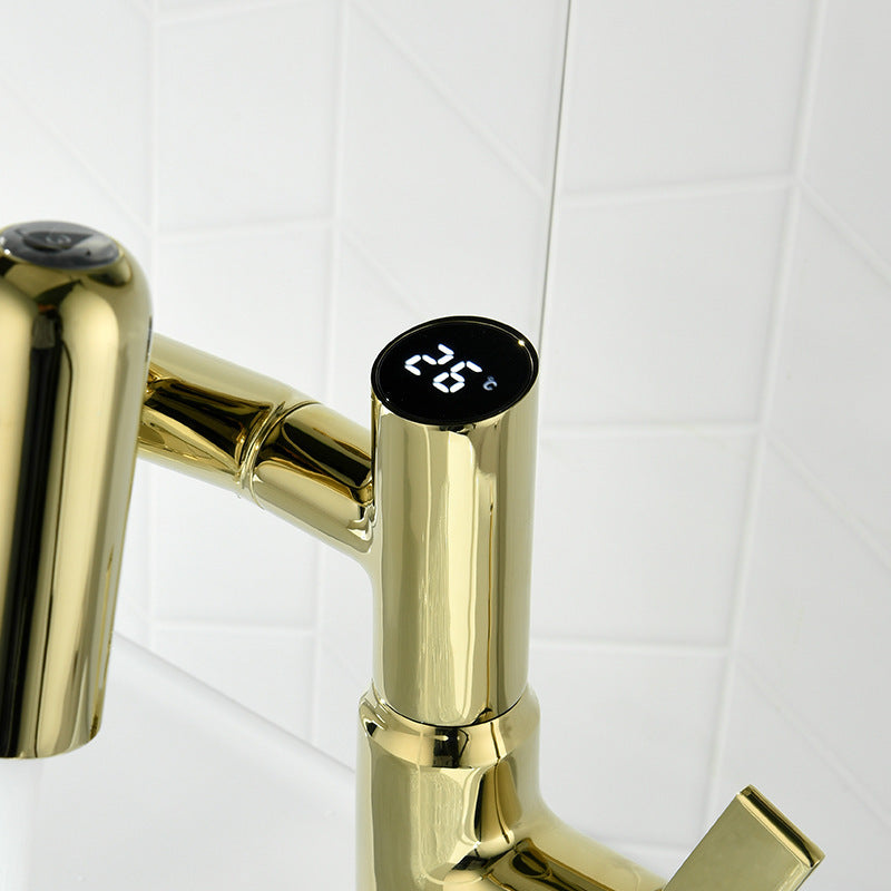 Copper Digital Display Basin Faucet Hot And Cold Bathroom