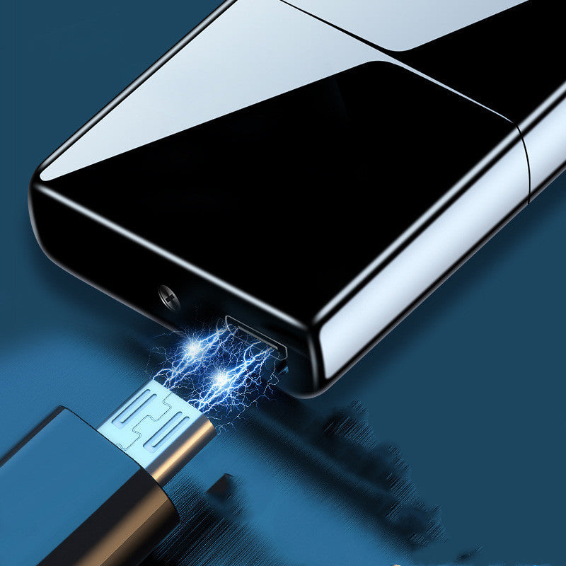 Lighters USB Single  Metal Windproof Creative Lettering