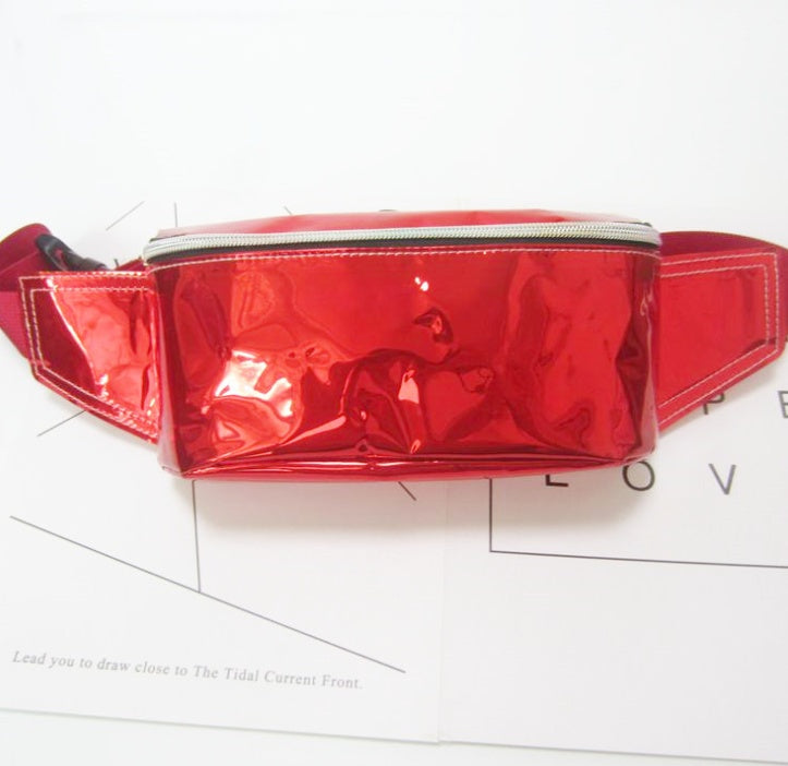 Laser transparent waist bag beach bag women's Messenger bag sports running multi-function cashier chest bag