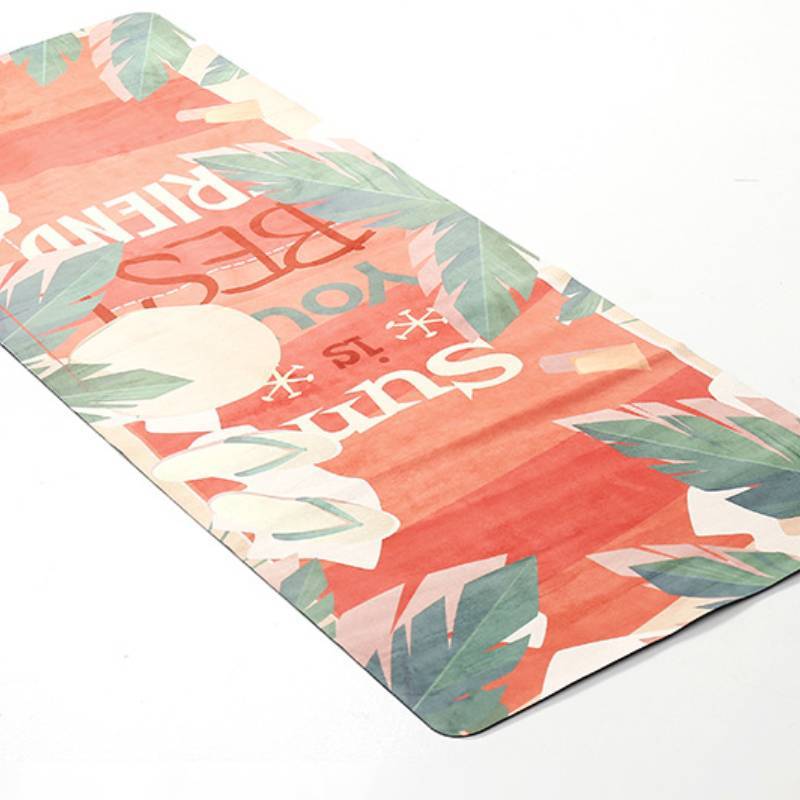 Tapis de yoga pliable, portable et antidérapant en suède