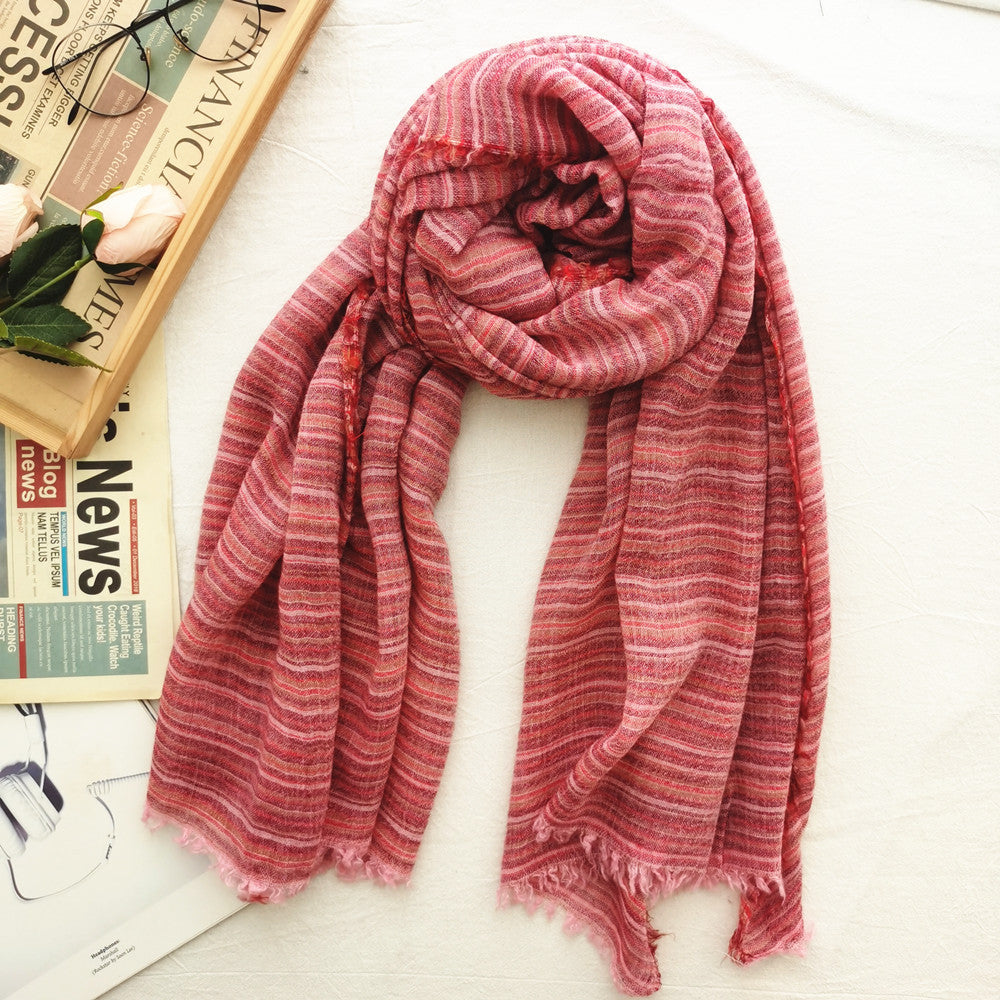 Women's Striped Simple All-match Sunscreen Shawl Long Scarf