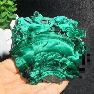 Natural Malachite Green Grinding Slice Mineral Specimen Ornamental Stone