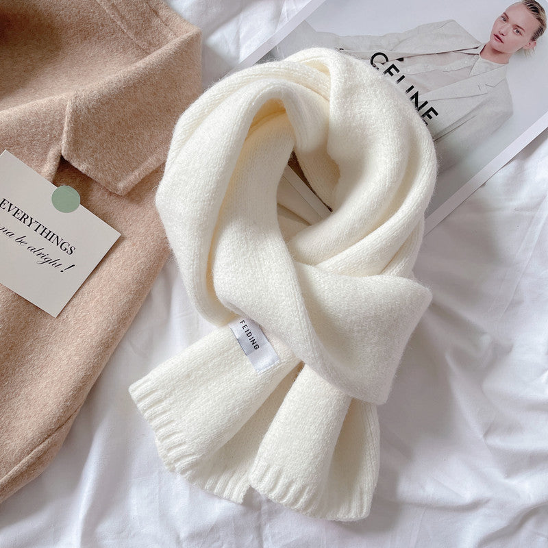 Wool Knitted Scarf Women's Autumn And Winter Thickened Warm