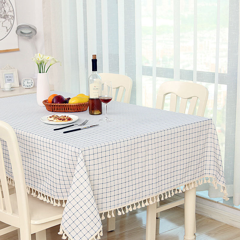 Cotton And Linen Round Table Rectangular Garden Tablecloth