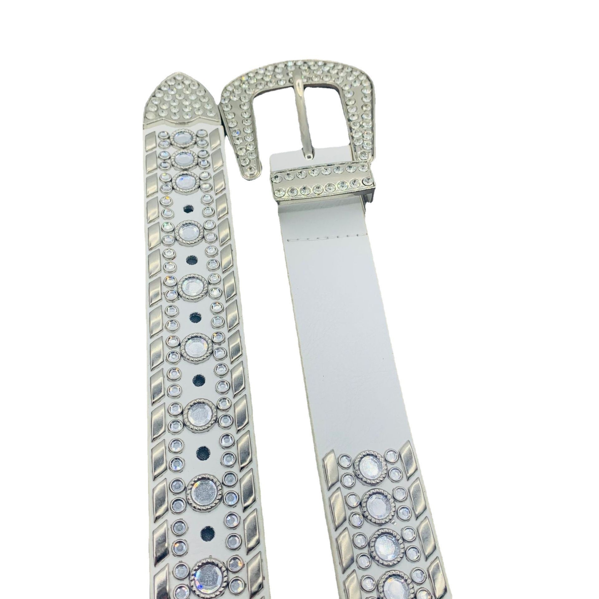 Women's Fashion Punk Rivet Rhinestone Belt