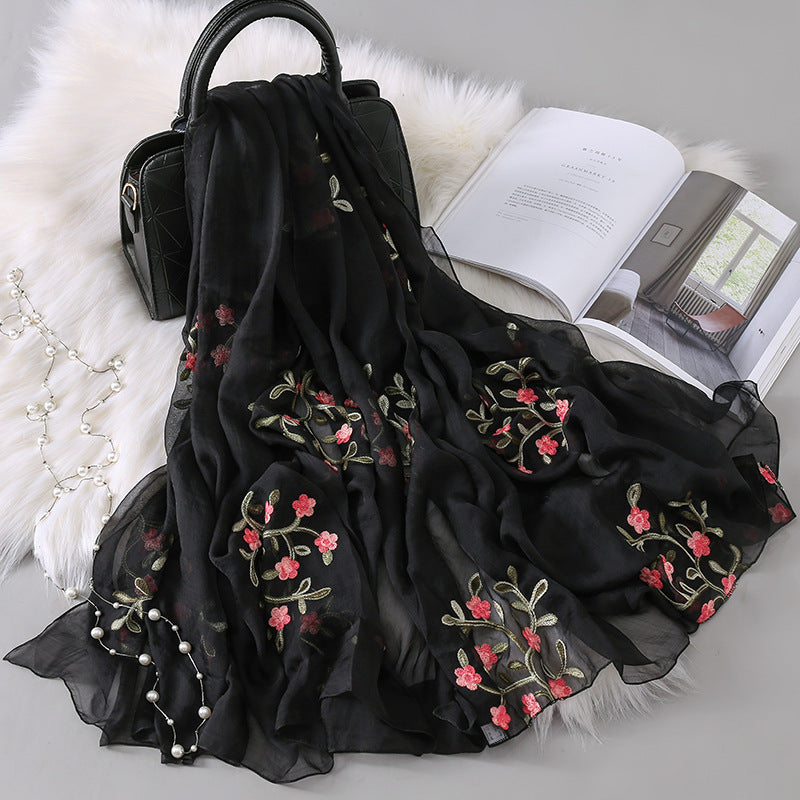 New Autumn And Winter Women's Long Embroidered Scarf