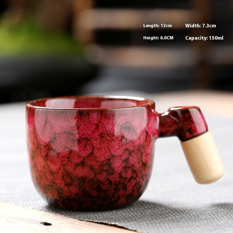 Wooden Handle Ceramic Cup Dahuaware Change Tea Cup Simple