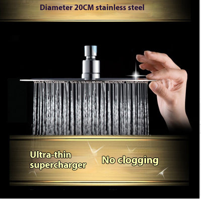 Bathroom Top Spray Stainless Steel Shower Large Top Supercharged Detachable Shower Head Suit Silicone Water Outlet