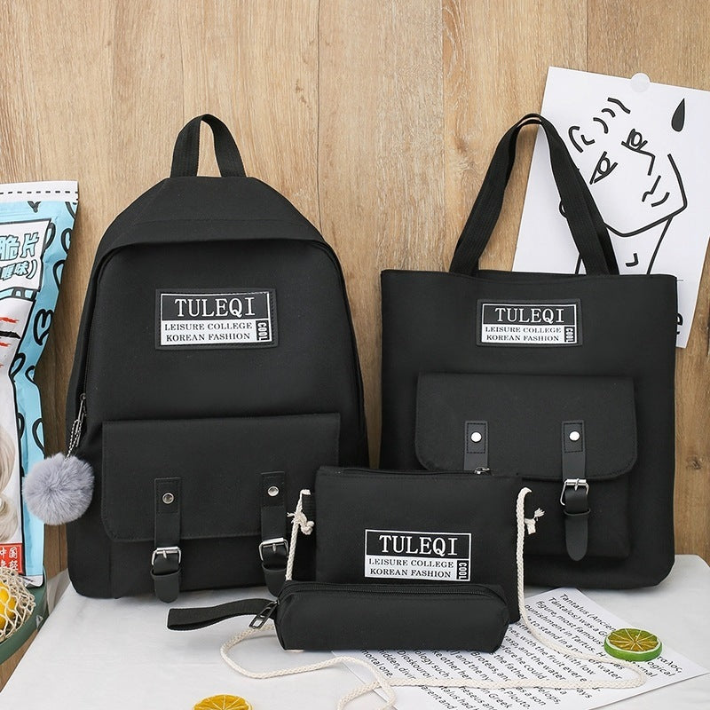 Fashion All-match Middle School Student Backpack Set