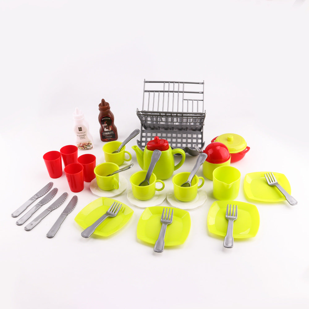 Children's Play House Kitchen Bowl Rack Teapot Combination Toy
