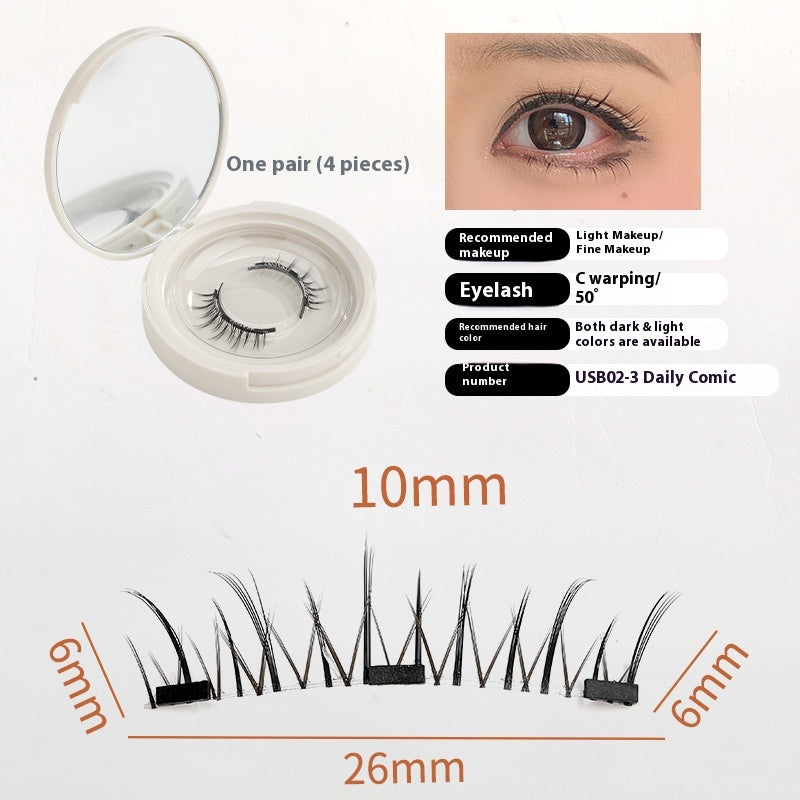 Magnetic False Eyelashes One-pair Package Natural