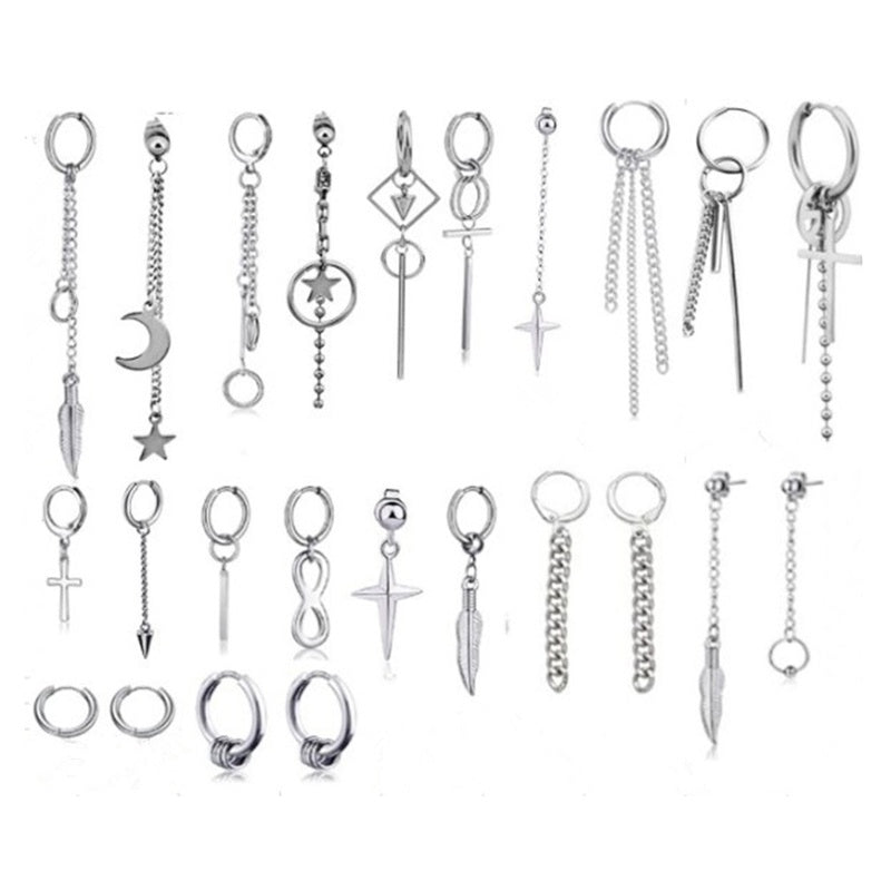 Stainless Steel Chain Simple Long Stud Earrings