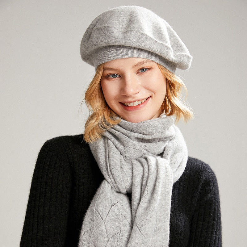 Women's Fashion Warm Thick Solid Color Cashmere Hat