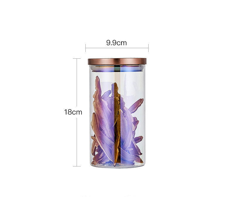 Glass Large Airtight Jar With Lid Moisture-proof Storage Tank Sugar Bowl Tea Can Grain Storage Tank
