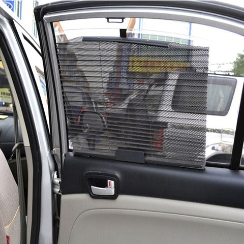 Car curtain auto retractable side window sunshade