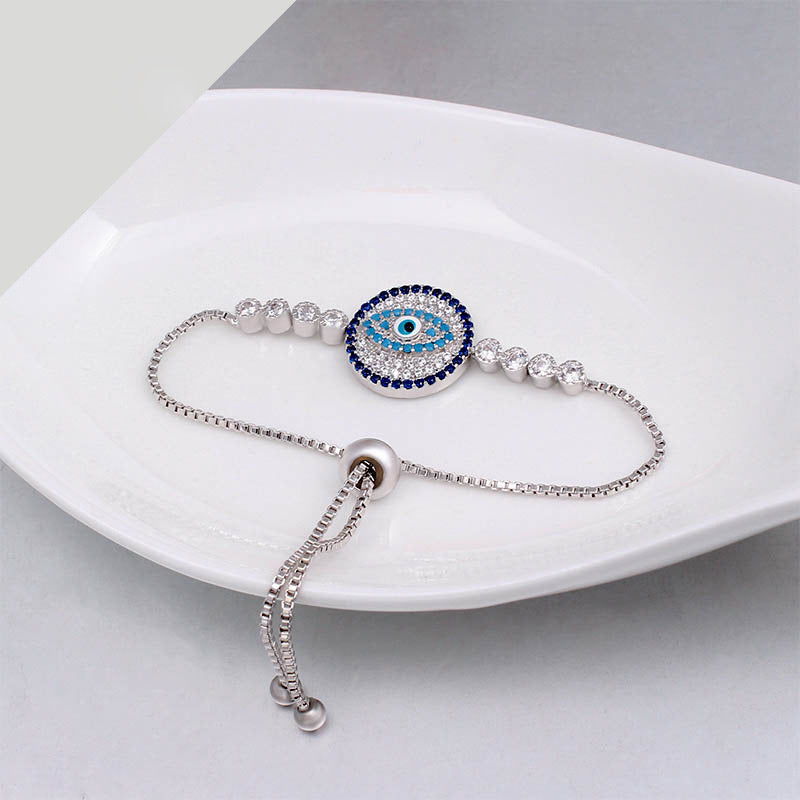 Fashion Eye Shape Zircon Enamel Bracelet