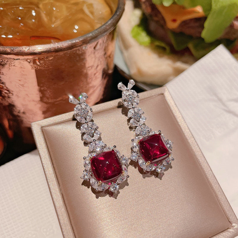 Full Diamond Pendant Stud Earrings Set