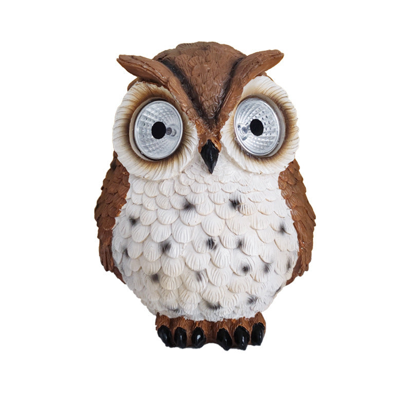 Solar Resin Owl Decorative Products LED Lights Creative Outdoor Courtyard Decoration Gifts